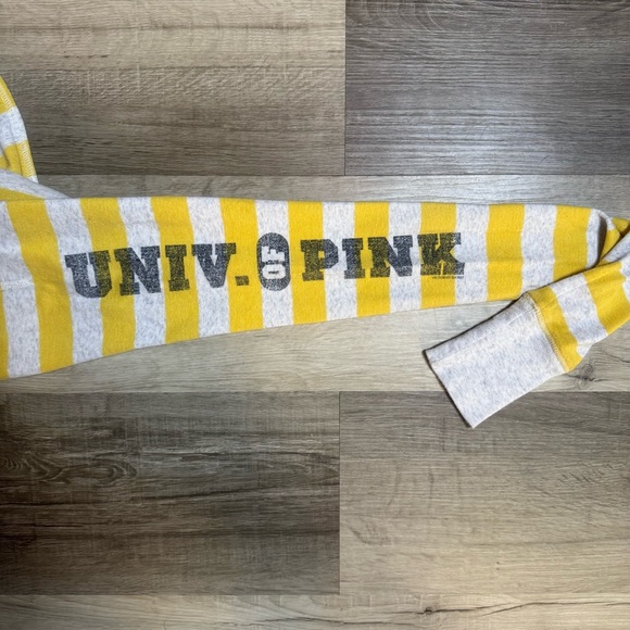 Y2K Vintage Victoria’s Secret PINK Yellow and Gray Striped Long Sleeve Henley - Picture 8 of 8